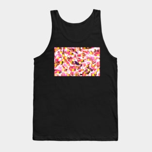 Abstract Coral Red-Orange-Pink Tones Glitch Pattern Tank Top